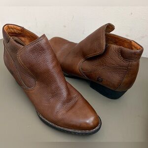 Born Rich Brown Leather Ankle Boots